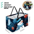 thumbnail image 2 of Snowman Reusable Foldable Large Capacity Oxford Cloth Storage Basket Shopping Bag Laundry Basket, 2 of 7