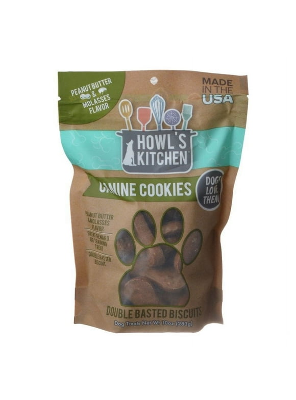 [Pack of 4] Howls Kitchen Canine Cookies Peanut Butter and Molasses 10 oz