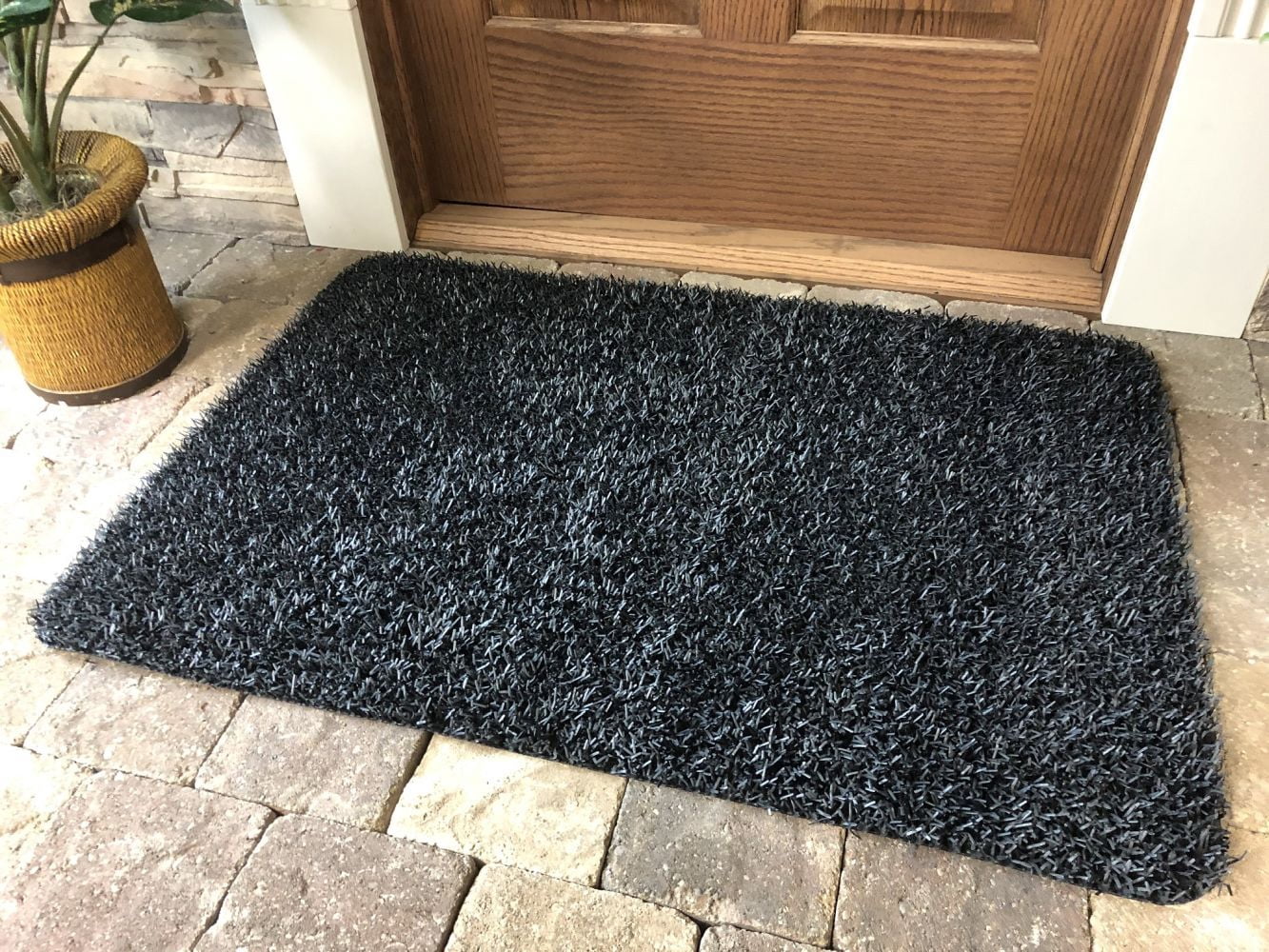 Clean Machine High Traffic AstroTurf Scraper Doormat 23.5 x 35.5 inch Charcoal Gray Outdoor Use