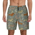 thumbnail image 3 of Uemuo Dachshund Dog Bird Pattern Mens Swim Trunks Quick Dry Board Shorts with Mesh Lining, Stretch Beach Shorts Quick Dry No-Chafing Board Shorts-3X-Large, 3 of 9