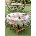 thumbnail image 3 of Easter Outdoor Tablecloth - 54 Inch Round Dining Table Cover, Spring Rabbit Feet Eggs Botanical Blooms Flowers Waterproof Outdoor Table Cloth with Umbrella Hole & Zipper for Picnic/Patio/Party, 3 of 7