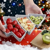 Hometravel Tree Shape Snack Tray Set, Christmas Themed Food Serving Plates, Multi-compartment Party Tray for Holiday Events, Family Gatherings, Snack Service