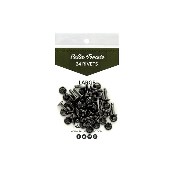 Sallie Tomato Double Cap Rivets 13mm 24pc Black