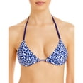 thumbnail image 1 of lemlem Women’s Halima Halima Sliding Triangle Bikini Top, Navy, Small, 1 of 5