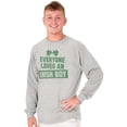 thumbnail image 5 of Funny Saint Patrick's Day Irish Boy Men's Long Sleeve Tee T Shirt Brisco Brands S, 5 of 6
