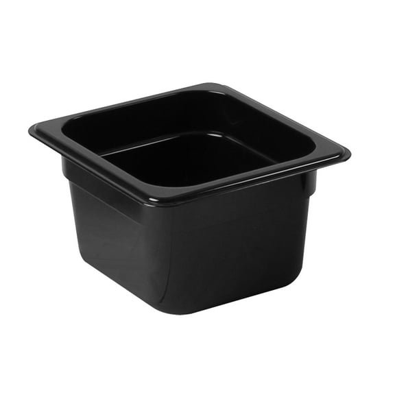 Excellante Sixth size 4" deep polycarbonate food pan, black, NSF certified, comes in each