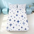 thumbnail image 4 of Homewish Stars Print Bed Sheets, Galaxy Theme Full Size Sheets, 4-Piece (1 Flat Sheet, 1 Fitted Sheet and 2 Pillowcases), 4 of 6