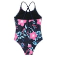 thumbnail image 4 of YEAHDOR Girls Ruffled Neck One Piece Swimsuit Floral Print Bodysuit Swimwear for Water Park Pool Swimming, 4 of 8
