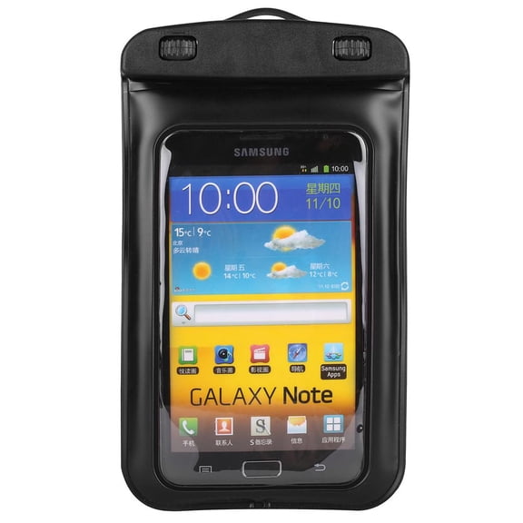Waterproof Case Smartphone Dry Pouch (Black) w/ Neck Lanyard - Compatible w/ iPhone XR/XS/XS Max/X/8 Galaxy S10 /S9 OnePlus LG Xiaomi BLU, Phones up to 6.25” Great for Swim Pool Beach Bath Travel