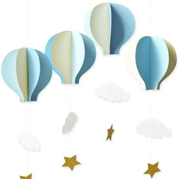 4PCS 3D Paper Balloon Hanging Decor Pendant For Wedding Baby Shower Birthday Hot Air Balloon Decoration
