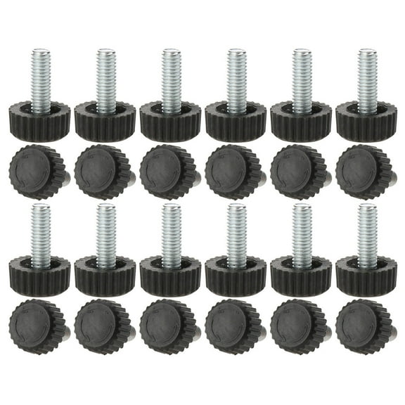Unique Bargains M6 x 18 x 18mm Hand Screw Leveling Feet Adjustable Leveler for Table Leg 24Pcs