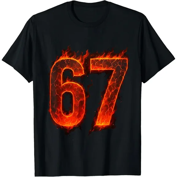 67 Flame Number Six Seven Meme 67 Kid Funny Gen Alpha Shirt Unisex T-Shirt, up to Size 5XL