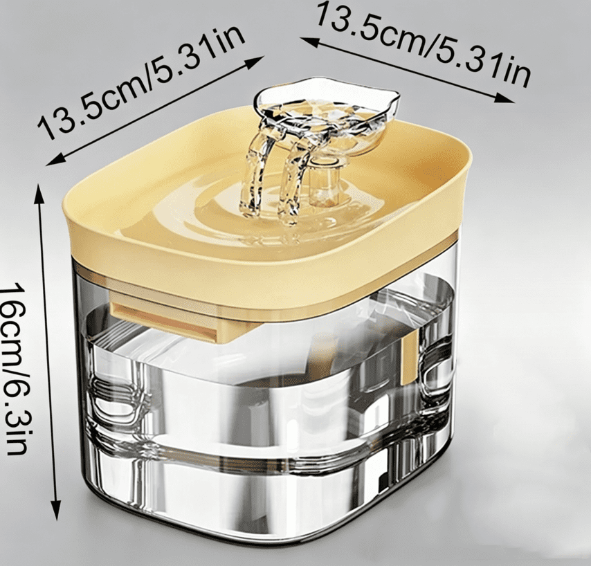 Cat Water Fountain-Clear Cat Drinker, 1.8 Liter Multi-Layer Filtration Dog Fountains Waters Bowl,Cat Water Fountain for Pet Parents Animal Lovers Home Office, Silent Flow Hydration Dispenser