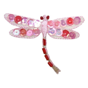 ID 1650A Mystic Dragonfly Patch Bead Sequin Symbol Embroidered Iron On Applique