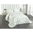 thumbnail image 3 of Ambesonne Green Quilted Bedspread Set 3 Pcs, Polka Dots Hearts, King Size, Almond Green, 3 of 5