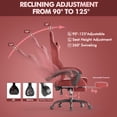 thumbnail image 5 of Lointain Velvet Fabric Gaming Chair with Footrest, Ergonomic Gamer Chair for Adult, Reclining Office Chair, High Back Compute Chair with Massage, Racing Video Game Chairs for Home Office (Red), 5 of 10