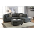 thumbnail image 2 of Bobkona Kipp Reversible Sectional Set with Ottoman in Blue Grey, 2 of 11