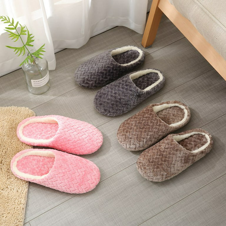 Winter Warm Home Anti-Slip Suede Sole Slippers House Indoor Floor Slippers Shoes For Men/Women - Walmart.com