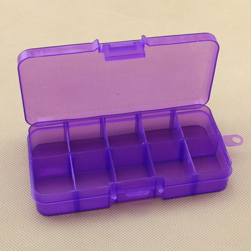 Karcher 10 Grids Clear Plastic Organizer Jewelry Storage Box with