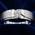 thumbnail image 4 of Pompeii 1/2Ct Men's Diamond Brushed Solitaire Diamond Wedding Ring Lab Grown in Gold, 4 of 6