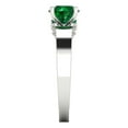 thumbnail image 3 of 1.06 ctw Solitaire with Zirconia Diamond Accents Anniversary Ring for Women | Round Cut Simulated Emerald | Hyperallergenic Solid 18K White Gold, 3 of 5