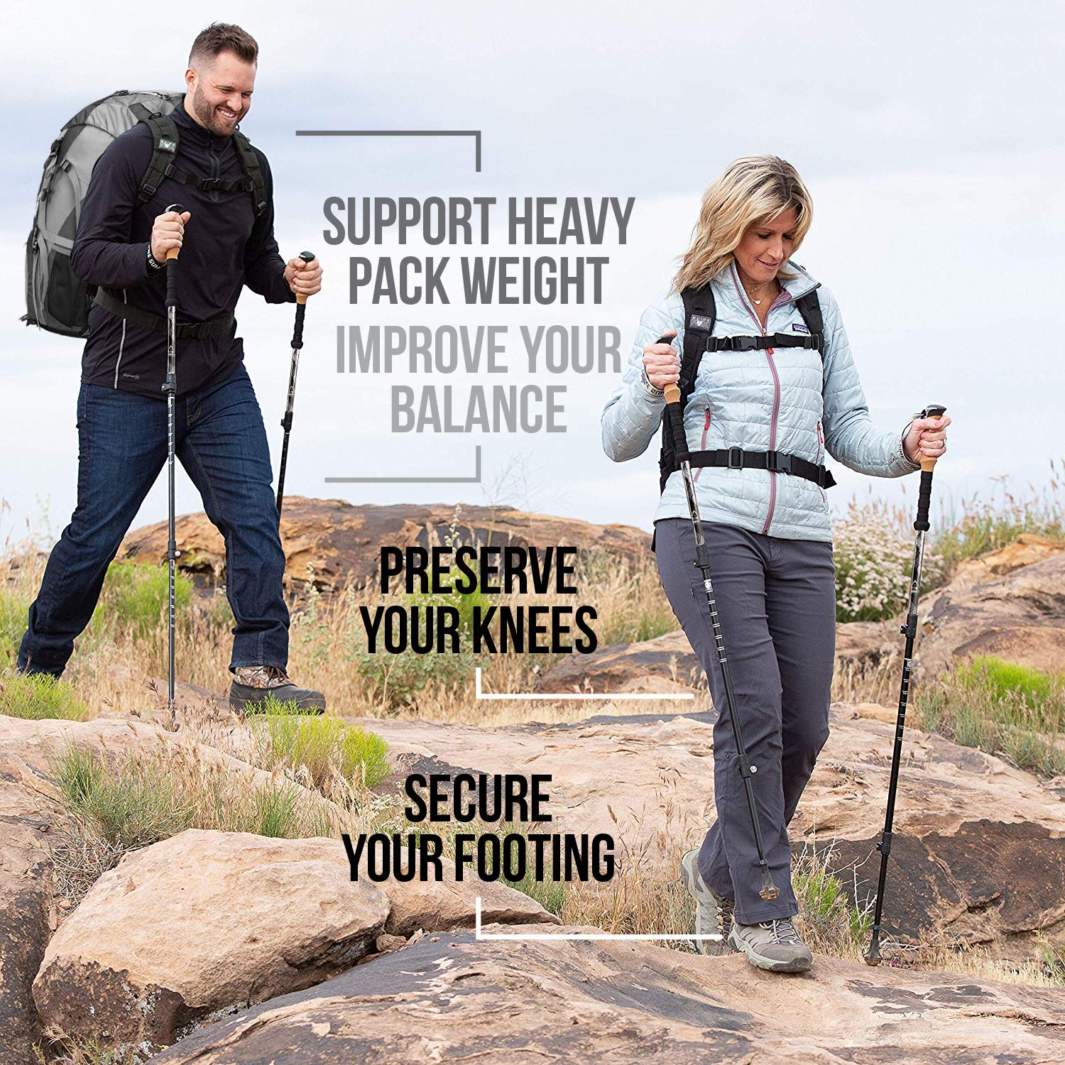 Alpine Summit Hiking/Trekking Poles with Quick Locks, Walking Sticks with Strong and Lightweight 7075 Aluminum and Cork Grips - Enjoy The Great Outdoors - image 5 of 7
