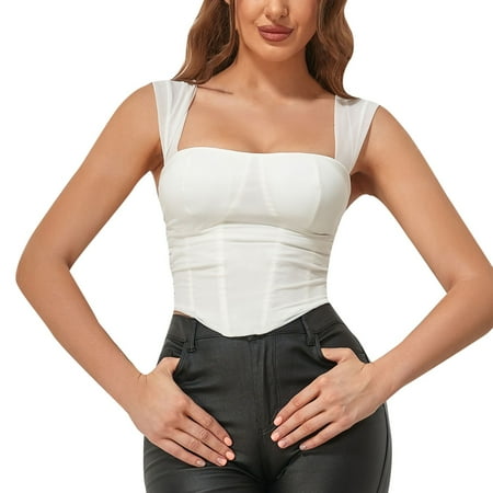 

Girls Shaping Leather Lace Up Back Contrast Lace Corset with Thong Body Bodysuit Shapewear