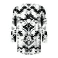 thumbnail image 5 of BVOFAR Women's Western Ethnic Style Tops Round Neck 3/4 Sleeve Shirts Casual Aztec Print T-Shirts Plus Size Loose Fit Blouses, 5 of 5