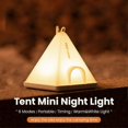 thumbnail image 3 of Cute Tent Night Light with Hanging Rope Multi Modes Lightweight Bedside Lamp for Home Camping Outdoor, 3 of 5