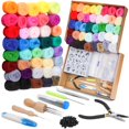 thumbnail image 1 of Kit de inicio de fieltro con aguja Mayboos Wool Roving, juego de 40 colores, 1 of 7