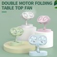 thumbnail image 6 of Frogued Desk Fan Adjustable USB Powered 3 Speeds Double Motor Foldable Fan for Home (Green), 6 of 13