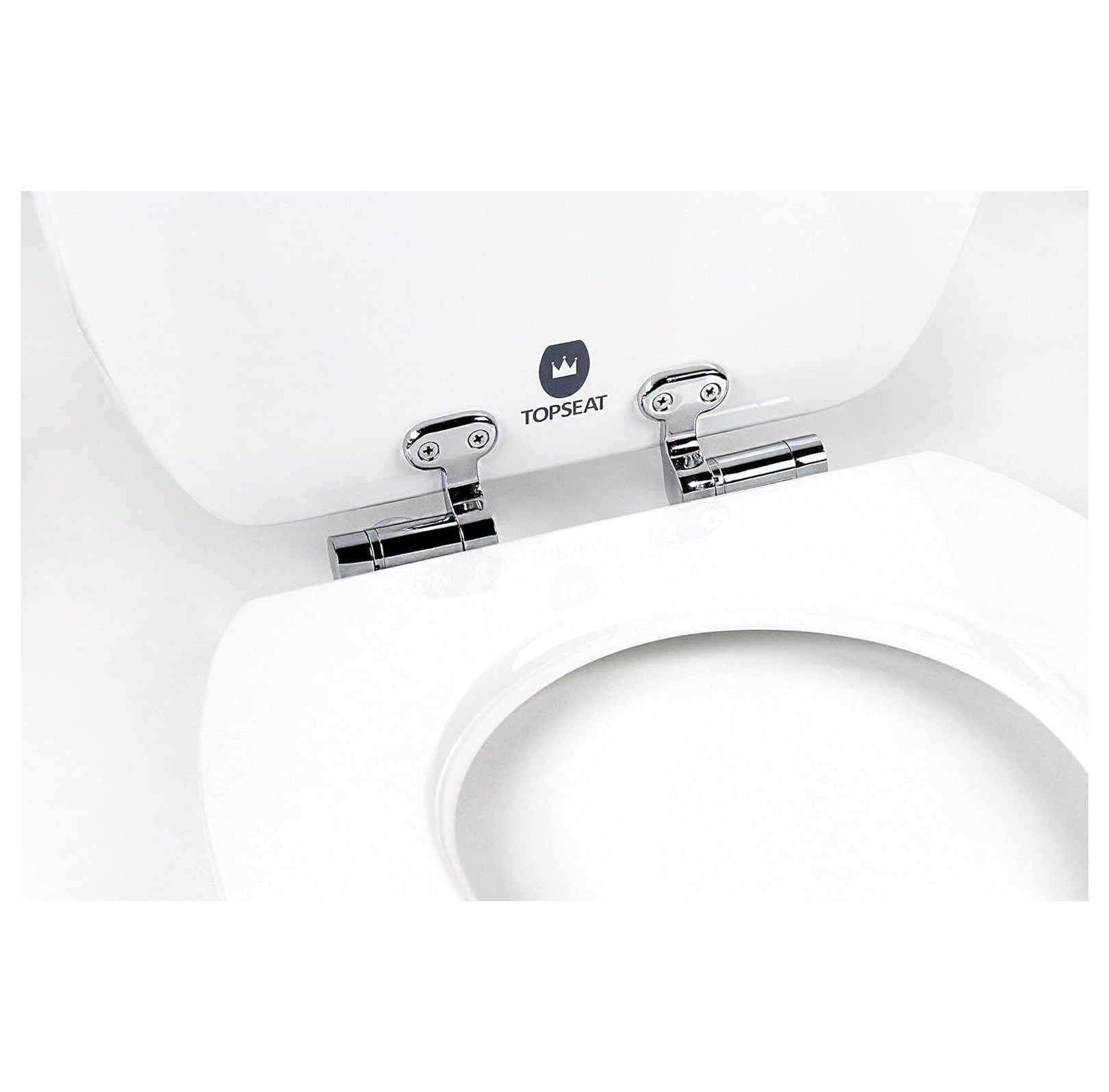 Art of Acryl Elongated Toilet Seat w/Slow Close Chromed Metal Hinges, Wood, Shabby Chic