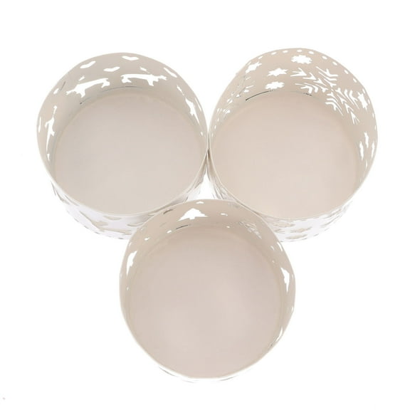 STRANDCHIC Set of 3 White Candle Holders Decorative Home