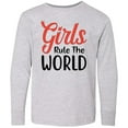 thumbnail image 3 of Inktastic Girls Rule the World Long Sleeve Youth T-Shirt, 3 of 5