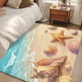 thumbnail image 4 of Summer Beach Area Rugs 4'x6', Washable Small Throw Rugs for Office Bathroom, Coastal Ocean Waves Sandy Conch Starfish Indoor Outdoor Rug Non-Slip Low Pile Carpet Runner Reversible Floor Mats, 4 of 8