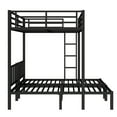 thumbnail image 4 of [Luckynote]Twin over Twin & Queen Bunk Bed, Metal Triple Bunk Bed with Safety Guardrails,Space-Saving/Noise Reduced,Black, 4 of 10