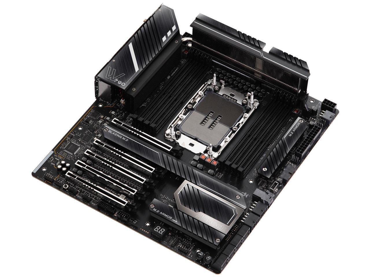 ASRock W790 WS Intel® W790 (LGA 4677) CEB workstation Extended ATX Motherboard 4 PCIe 5.0 x16, Dual Marvell AQUANTIA® 10 GbE and Intel® i225LM 2.5 GbE LAN, 2 USB4 Thunderbolt™ 4 Type-C