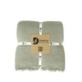 thumbnail image 6 of Dual Color Organic Cotton, 4 Layer Gauze Lightweight US Twin Size Throw, Lightweight Gauze Cotton Sofa Cover, Twin Size Gauze Throw, With Fringes, 6 of 7