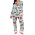 thumbnail image 2 of BILIKEYU Women's Warm Fleece Valentine Robe Plush Pink Bow, 2 of 5