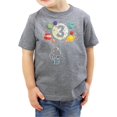thumbnail image 2 of Olive Loves Apple 3rd Birthday Rocket Astronaut Themed T-Shirts with Moon Balloon and Planets for Boys and Girls Granite Heather Shirt 4T, 2 of 5