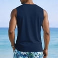 thumbnail image 4 of Men's V-Neck Sleeveless Quick-Dry Sports T-Shirt, Muscle Cotton Shirts, Summer Athletic Casual Basic Tees with Pocket, XL, 4 of 8