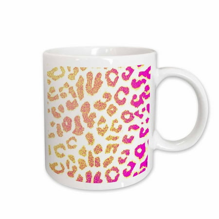 

3dRose Gold and Pink Leopard Print Animal Print Fashion Ceramic Mug 15-ounce