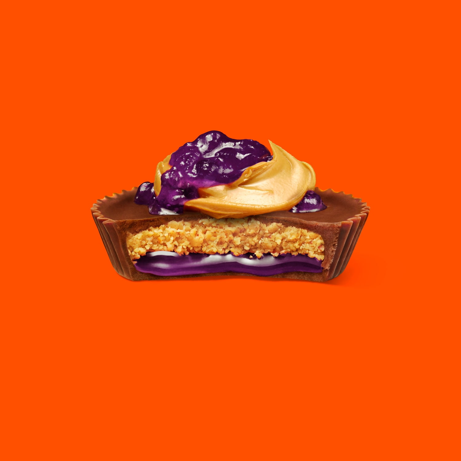 REESE'S Big Cup PB&J Grape Milk Chocolate King Size Peanut Butter Cups Candy Pack, 2.8 oz