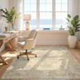 thumbnail image 3 of Design&I 3'x5' Washable Throw Rug Distressed Traditional Medallion With Ornate Corner Motifs Vintage Flowing for Entryway, Kitchen, Ultra-Thin & Non-Slip Skid-Resistant Small, 3 of 7