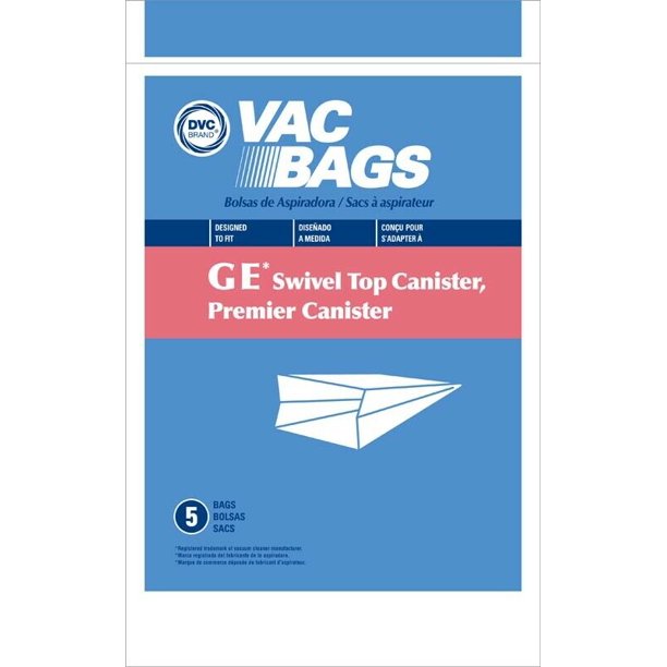 GE Swivel Top Canister Premier Canister Vacuum Cleaner Bags by DVC Made