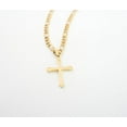 thumbnail image 5 of 24K Figaro Gold Cross Pendant Necklace for Men, Women, Fashion Jewelry, Wear Alone or with Pendant, 5 of 6