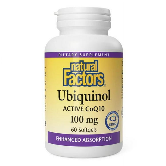 Natural Factors Ubiquinol QH Active CoQ10, 100 mg, 60 gélules