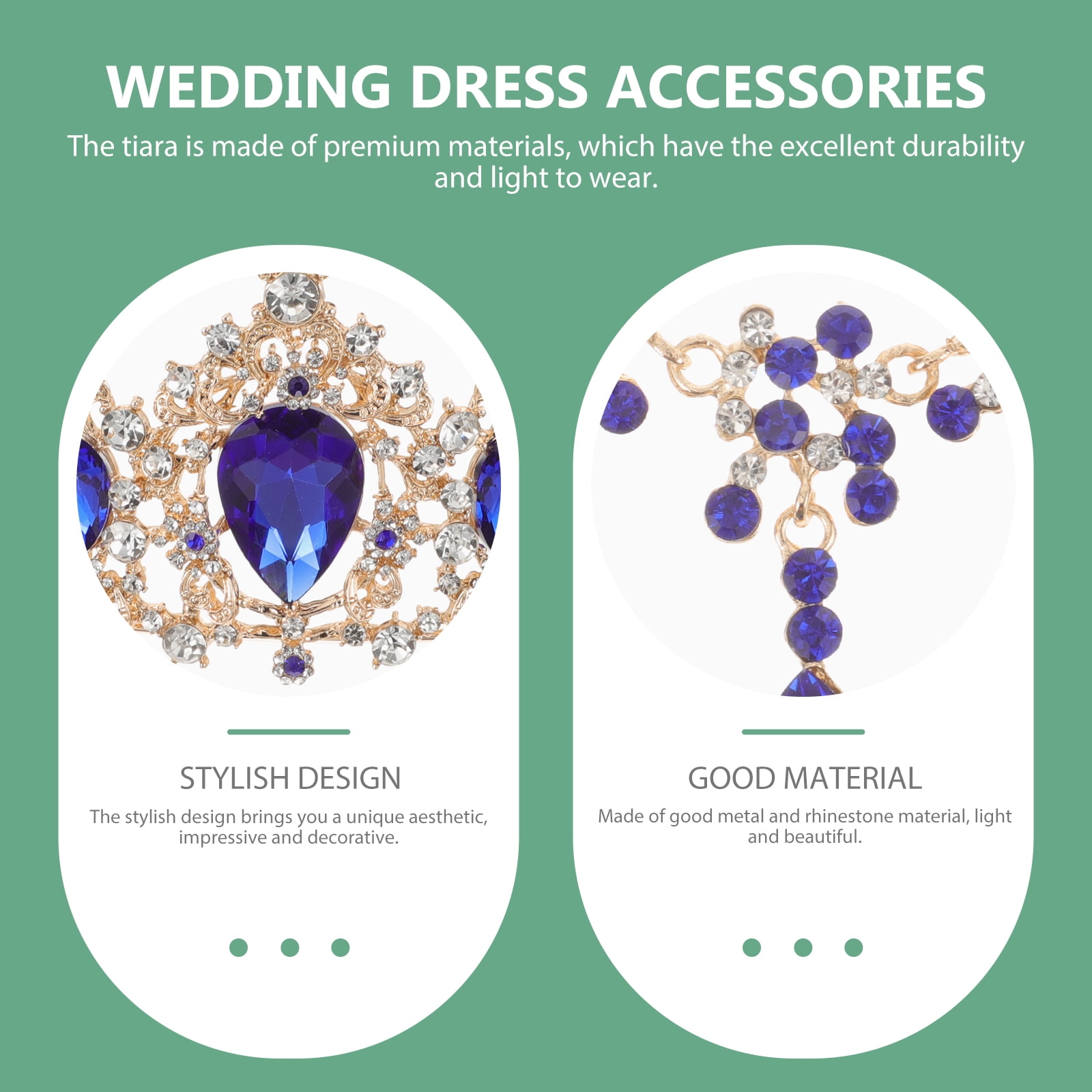 Zehuanyu 1 Set Pretty Bride Crown Necklace Earring Set Stylish Jewelry  Wedding Dress Accessories Costume Accessory for Women Female (Blue) -  Walmart.com
