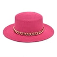 thumbnail image 1 of PMVFHDE Unisex Cowboy Hat Western Riding Chain Wide Brim Straw Summer Adult Sun Hat, 1 of 3