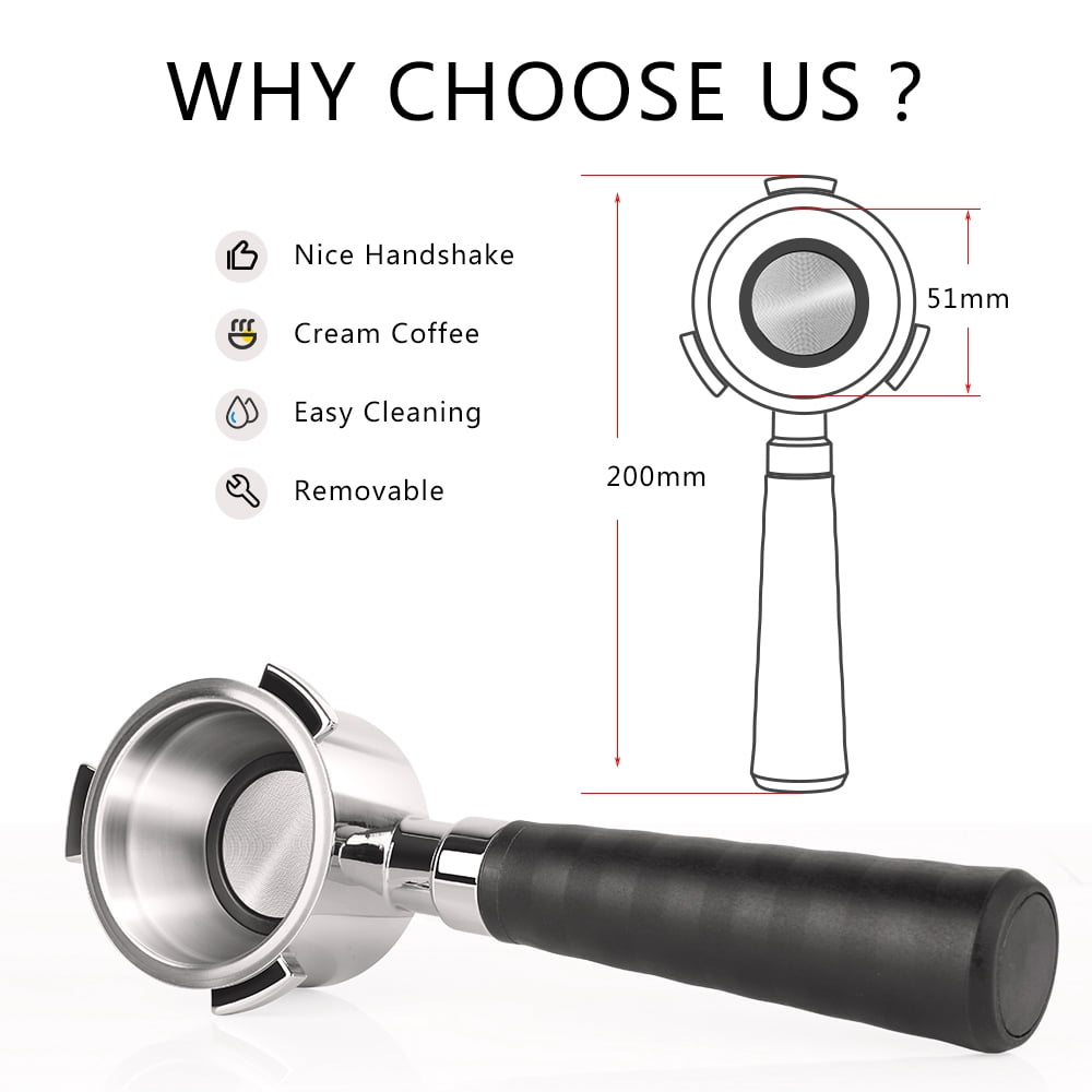 i Cafilas 51mm 3 Ear Bottomless Portafilter Bottomless Naked Portafilter Included Filter Basket Fits for Delonghi EC680,Delonghi EC685 Brevile Barista Expresso Machines